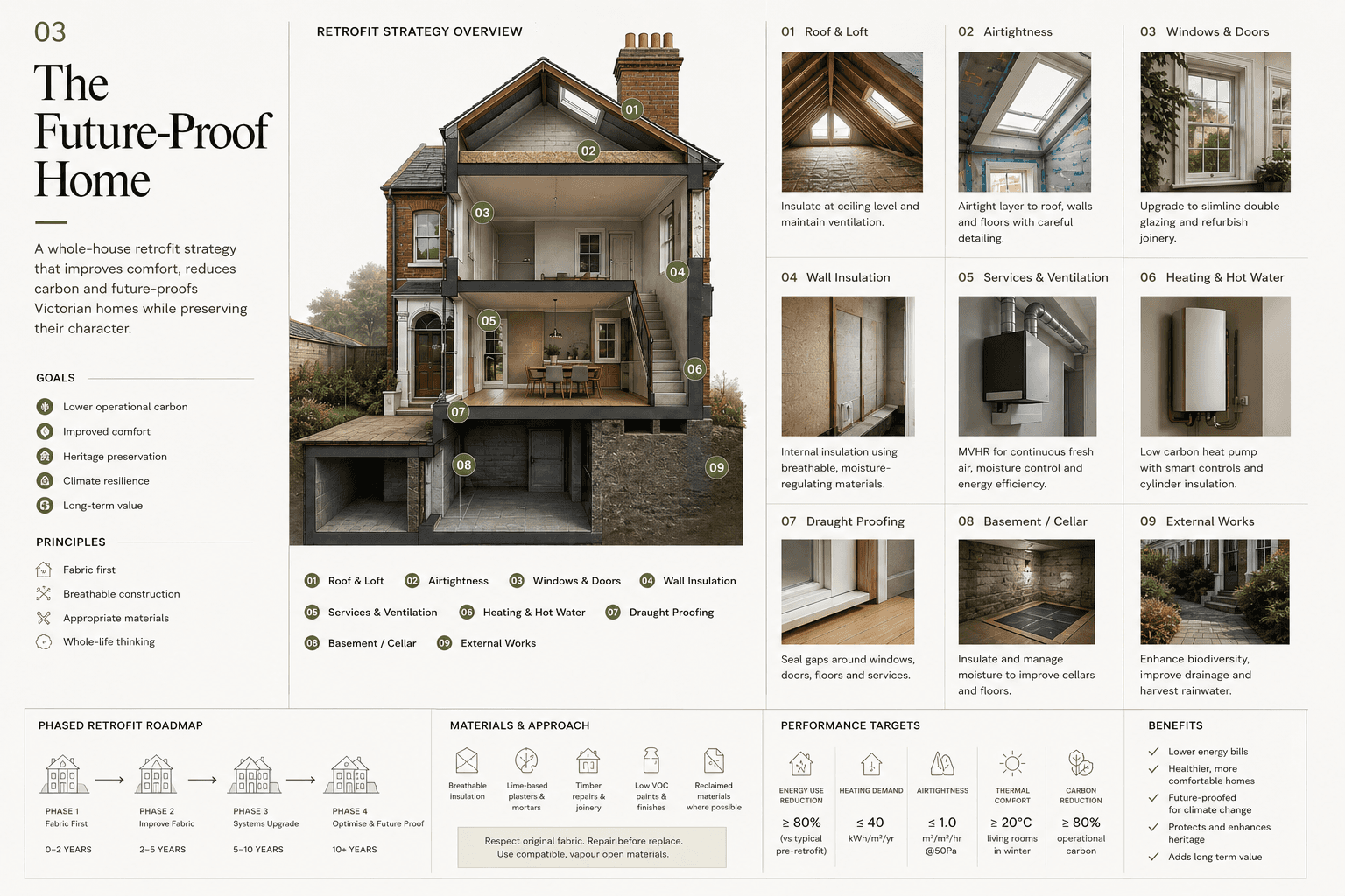 Case study 03 — The Future-Proof Home: whole-house retrofit strategy overview, phased roadmap and performance targets, Studio RDN-X