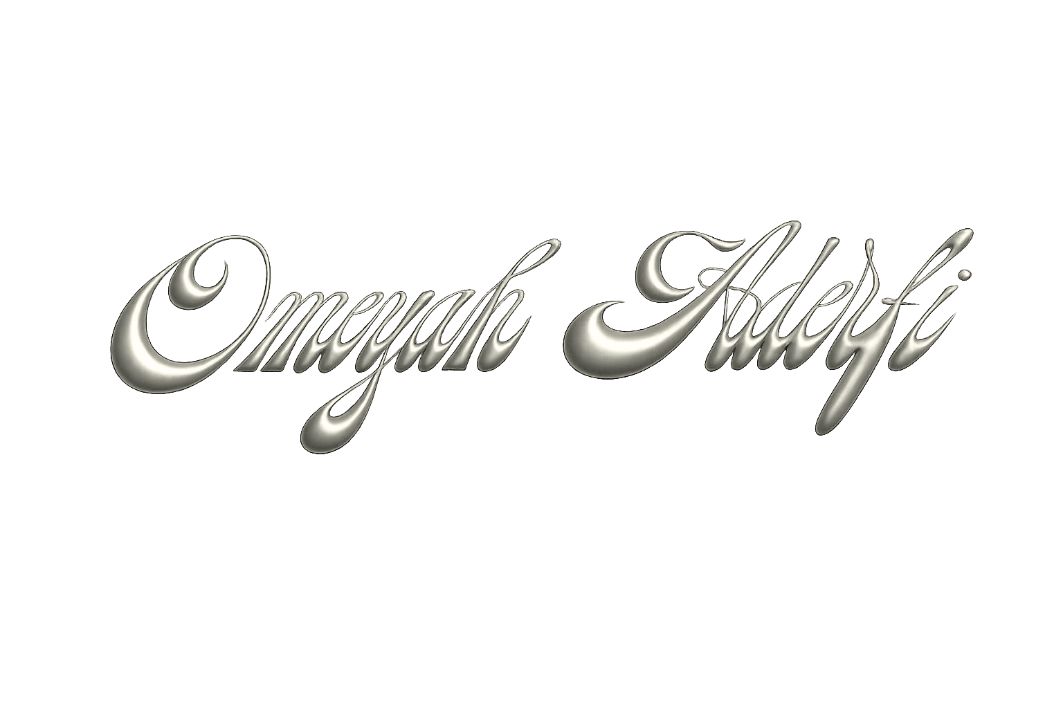 Omeyah Aderfi — chrome script wordmark logo